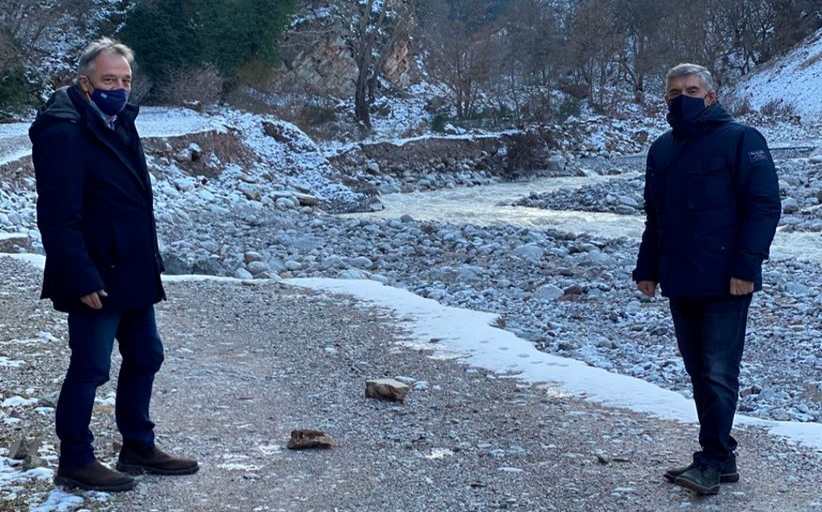 Σε Αθαμανία και Περτούλι Κ. Αγοραστός και Χρ. Μιχαλάκης  μετά τις ζημιές που προκάλεσε ο  «Λέανδρος»