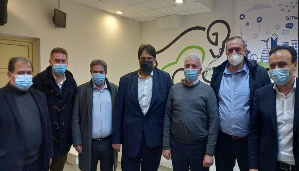 Ο Δήμαρχος του Δήμου Μετέωρων  με τον υπουργό ψηφιακής διακυβέρνησης και το επιτελεία του