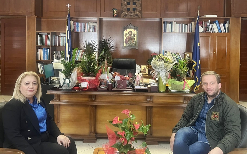 Συναντηση του Προέδρου της Χρυσομηλιάς, Ν. Στεφόπουλου, με την Αντιπεριφερειάρχη κ. Χρύσα Ντιντή