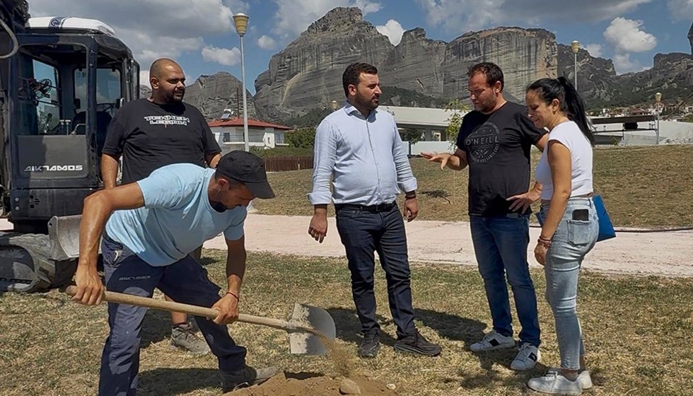 Αυτοψία Αβραμόπουλου στις εν εξελίξει εργασίες αναβάθμισης του Δημοτικού  Πάρκου Καλαμπάκας «Χρ. Σινάνης»