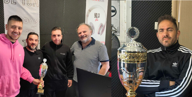 Στα στούντιο του Μeteorafm 90,3 οι ποδοσφαιριστές του ΑΣ Μετέωρα, με το τρόπαιο του Ερασιτεχνικού Κυπέλλου